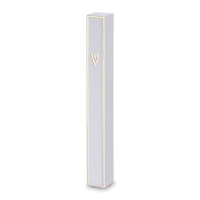 Mezuzah Cover White 12cm Plast