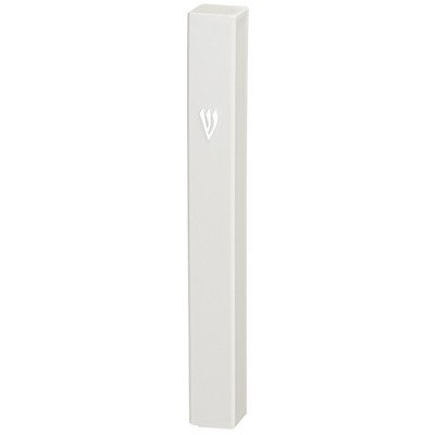 Mezuzah Cover White 12cm Plast
