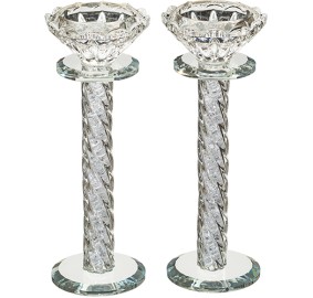 Crystal Candlesticks Pair Ston