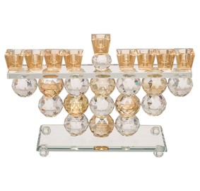 Menorah Crystal Gold