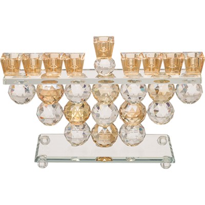 Menorah Crystal Gold