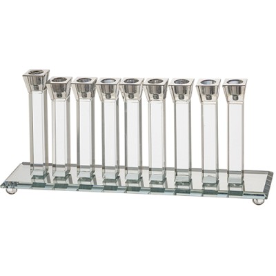 Menorah Crystal Silver