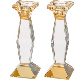 Crystal Candlesticks Gold Edge