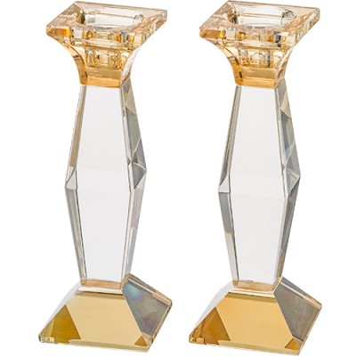Crystal Candlesticks Gold Edge