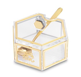 Honey Dish Hexagon Lucite