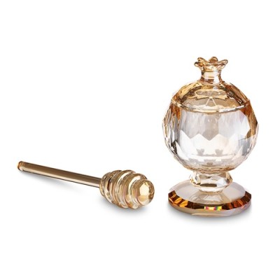 Honey Dish Crystal Gold
