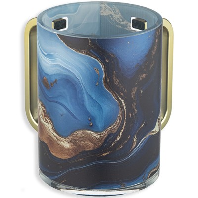 Wash Cup Acrylic Blue Marbled