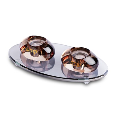 Crystal Candlesticks with Tray