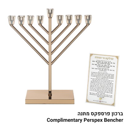 Rambam Menorah Gold Metal
