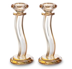 Crystal Candlesticks Pair 22cm