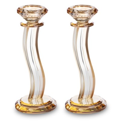 Crystal Candlesticks Pair 22cm