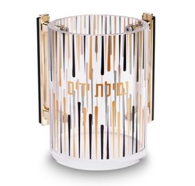 Wash Cup Acrylic Black & Gold