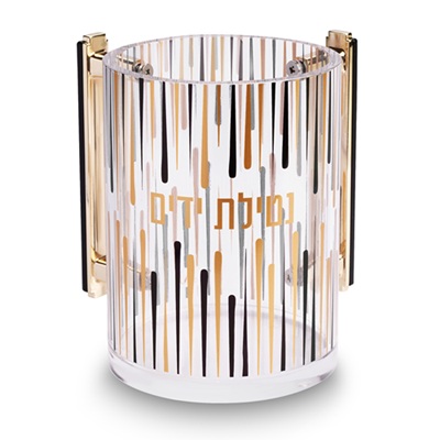 Wash Cup Acrylic Black & Gold