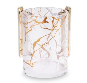 Wash Cup Acrylic Clear & Gold