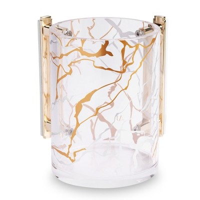 Wash Cup Acrylic Clear & Gold