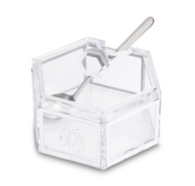 Honey Dish Hexagon Lucite