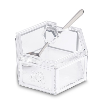 Honey Dish Hexagon Lucite