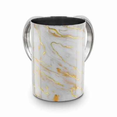 Washcup S/S White Gold Marble