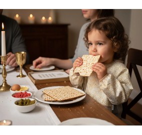 Baby Bib Matzah Print Medium