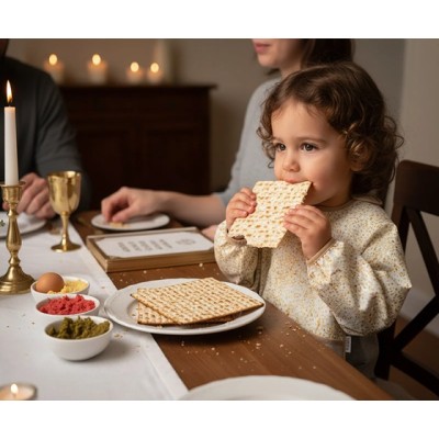 Baby Bib Matzah Print Medium