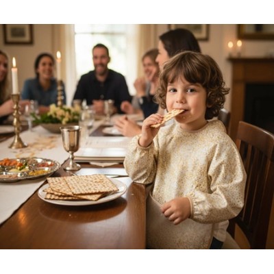 Baby Bib Matzah Print Large