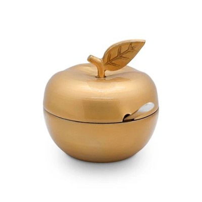 Apple Shaped Honey Dish Gold