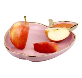 Apple Shaped Honey Plate Pink