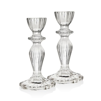 Candlesticks Pair  Crystal 6