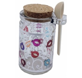 Honey Jar with Spoon Glass Art