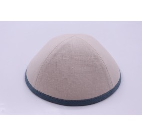 Kippah Beige Linen w/ Rim