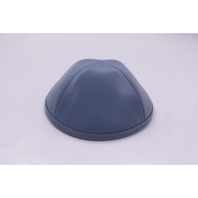 Kippah Blue Leather
