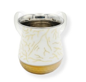 Washcup SS White/Gold Branches