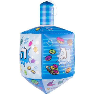 Inflatable Dreidel Blue & Whit