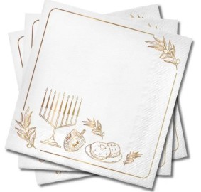 Chanukah Napkins White