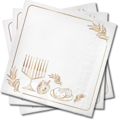 Chanukah Napkins White