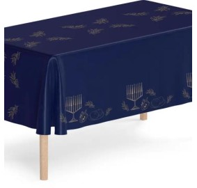 Chanukah Plas.Tablecloth Navy