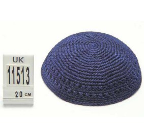 Knit Yarmulka - Blue - Thick 20 CM