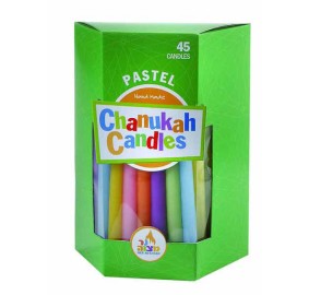 Pastel Multi Colored Chanukah Candles, 45 Pack