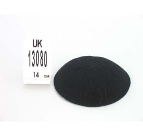 KNIT YARMULKA - BLACK - 18 CM