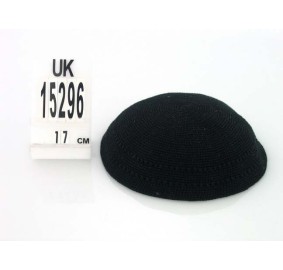 KNIT YARMULKA - BLACK - DMC 16 CM