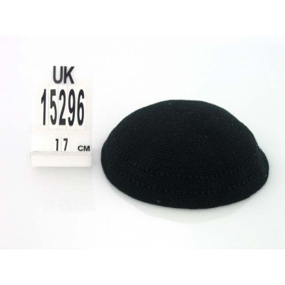 Knit Yarmulka Black Dmc 17 Cm
