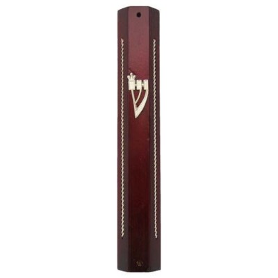 Mezuzah Cover 12 Cm - Mahogany Wood