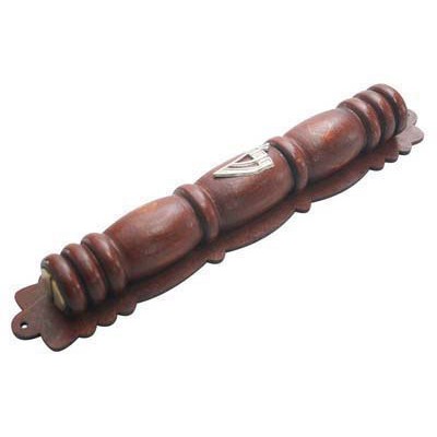 Mezuzah Cover With Back 12 Cm - Brown Hoops