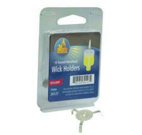 Round Aluminum Wick Holders, 10 Pack