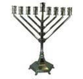 Rambam Menorah - Nickel 14"