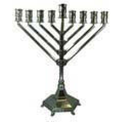 Rambam Menorah - Nickel 14"