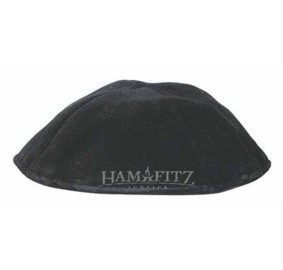 4 Part Black Velvet Yarmulka - No Rim