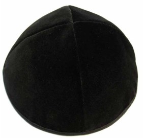 High Quality 4 Part Velvet Yarmulka With Rim