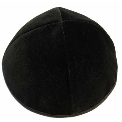 High Quality 4 Part Velvet Yarmulka With Rim