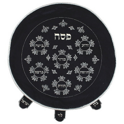 Matzah Cover Navy Velvet